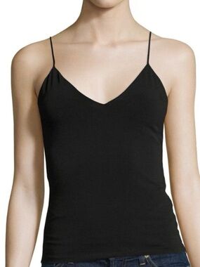 ALICE + OLIVIA Air By Staci Bendet Black Spaghetti Strap Vneck Tank Top Medium